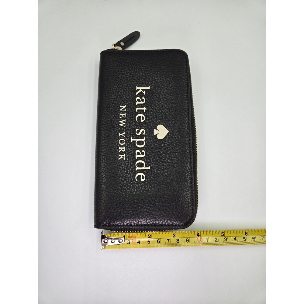 Kate Spade New York Pebble Leather Zip Around Wallet Black‎ K4779 - Picture 7 of 11